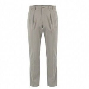 Greg Peters Mens 44 Dress Pants Adult Stone 100% Silk Pleated Herringbone NWT